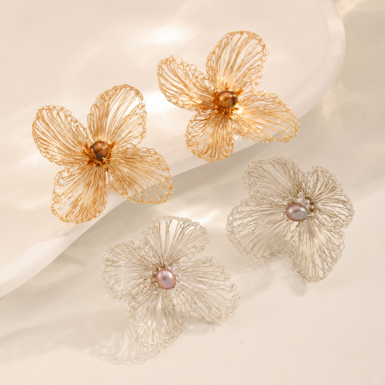 Handwoven Flower Earrings