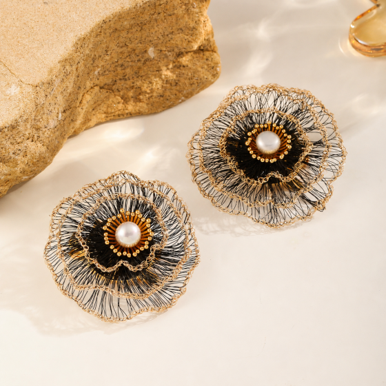 Copper Wire Filigree Camellia Brooch – Light Luxury